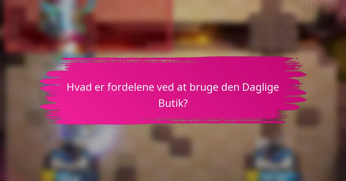 Hvad er fordelene ved at bruge den Daglige Butik?